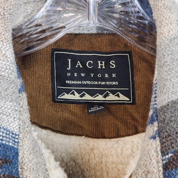 Jachs New York Men's Aztec Wool Blend Sherpa Lined Shirt Jacket Medium Shacket - Picture 4 of 8